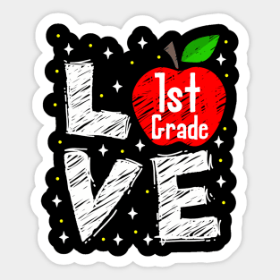 Love 1St Grade Apple Back To School Teacher Sticker